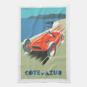 Cote A Azur Vintage resor Poster Kökshandduk
