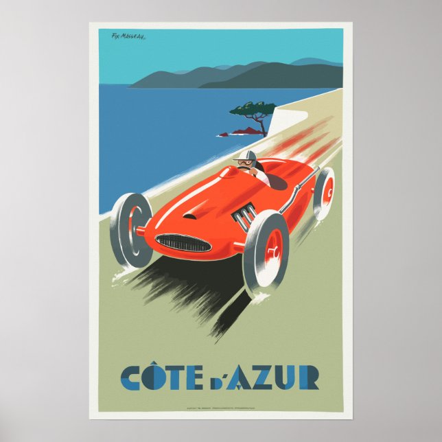 Cote d Azur Fransk vintage resor poster (Framsidan)