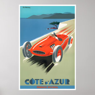 Côte D Azur Tryck Franska Rivieran Konst Frankrike