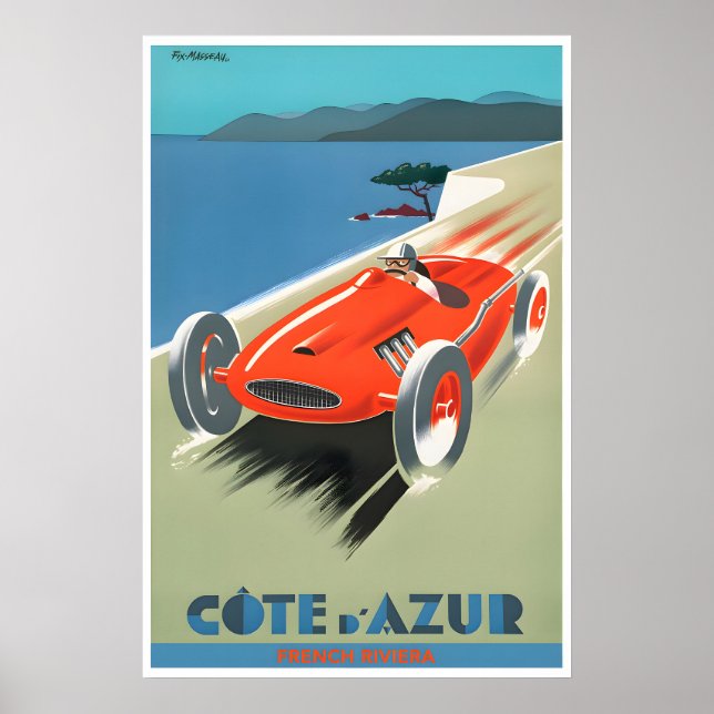 Côte D Azur Tryck Franska Rivieran Konst Frankrike (Framsidan)