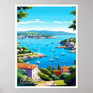 Cote d Azur Vintage resor Illustration Poster