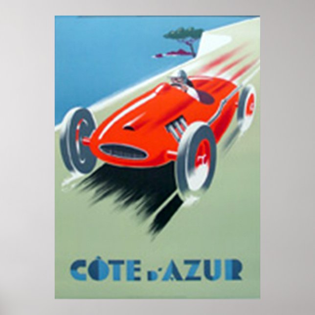 Cote d'Azur Art Deco poster utskrift (Framsidan)