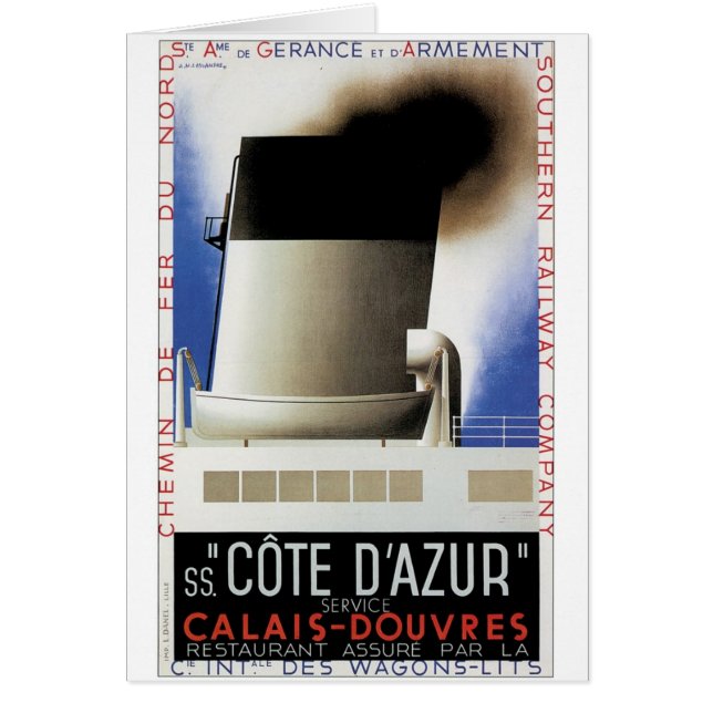Cote D'Azur Channel Ferry Hälsningskort (Framsidan)