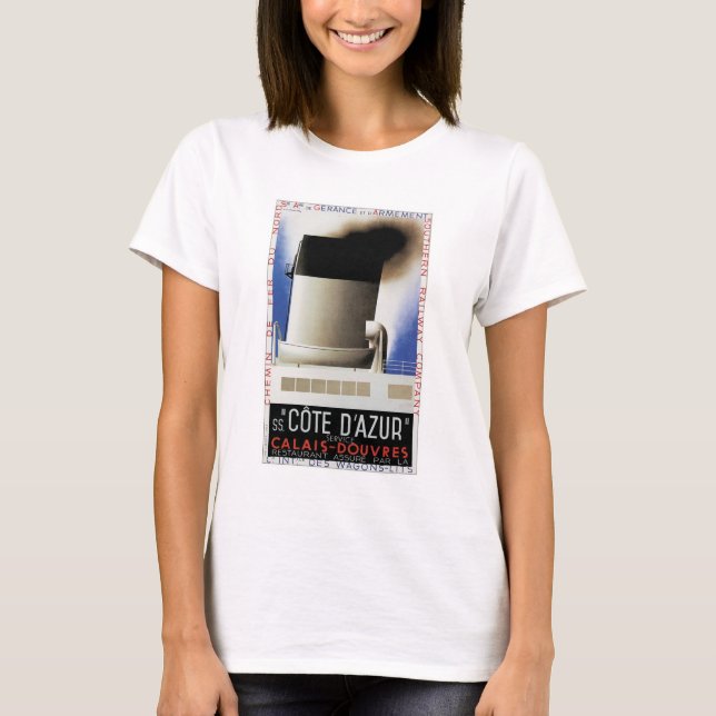 Cote d'Azur Channel Ferry Poster T-shirt (Framsida)
