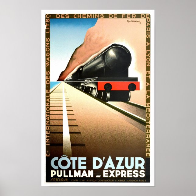 Cote D'Azur Frankrike vintage resor Poster (Framsidan)