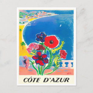 Cote D'Azur Frankrike vintage resor Vykort