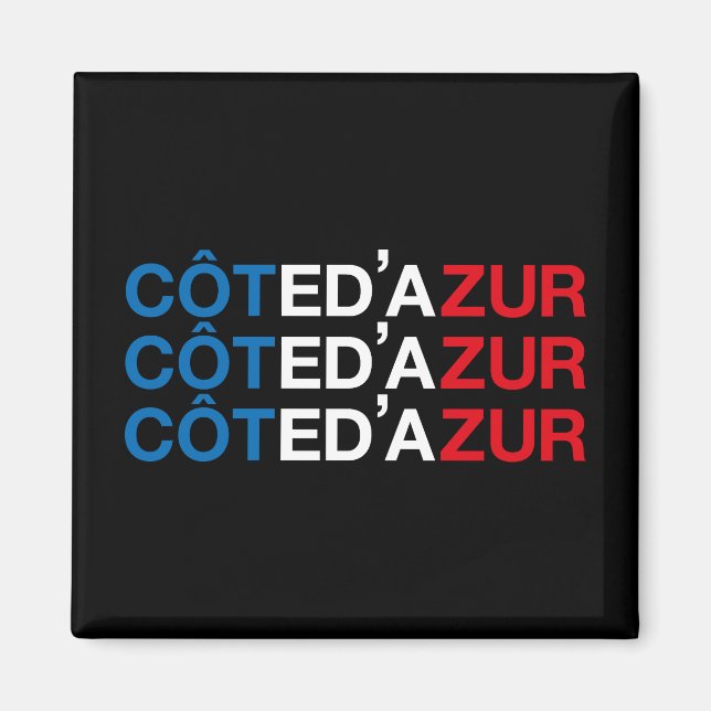 COTE D'AZUR Fransk Flagga Magnet (Framsidan)