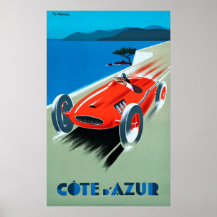 Cote d'Azur fransk Rivera - vintagetävla postar Poster