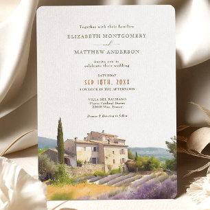 Cote d'Azur Fransk Vineyard Destination Wedding Inbjudningar