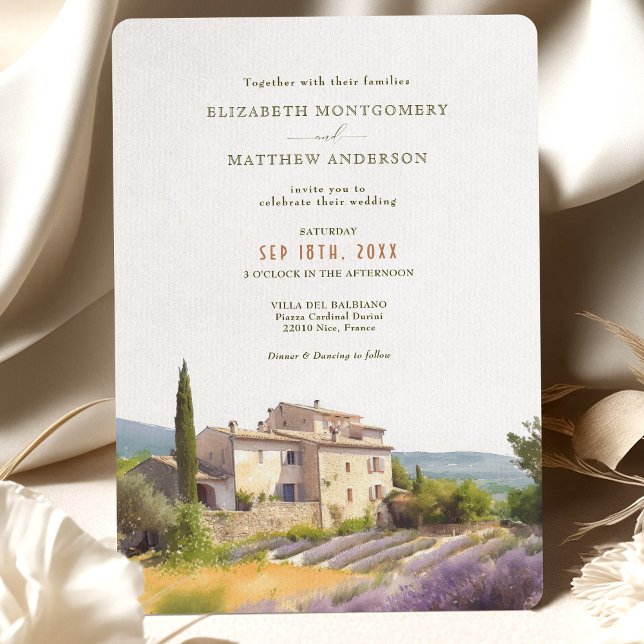 Cote d'Azur Fransk Vineyard Destination Wedding Inbjudningar (Skapare uppladdad)