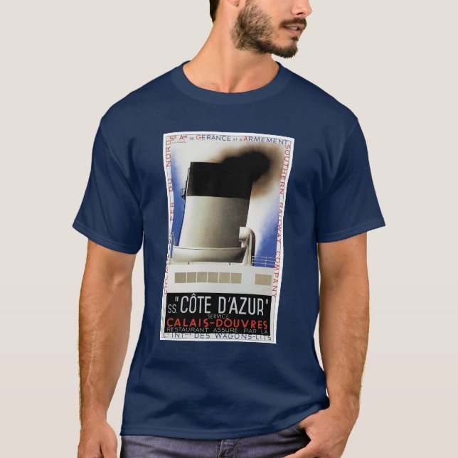 Cote d'Azur kanaliserar färjaaffischT-tröja Tee (Framsida)