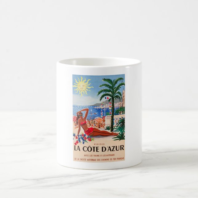 Cote D'Azur Vintage Fransk Travel Kaffemugg (Center)