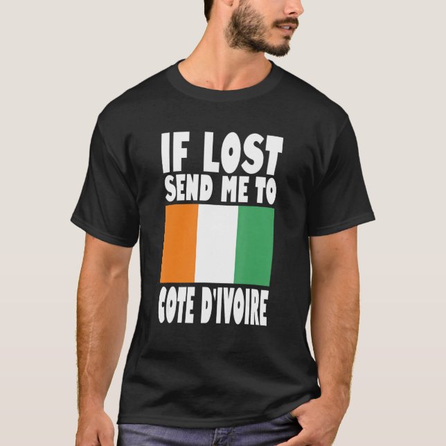 Cote D'ivoire Flag Design  If lost send me to Cote T Shirt (Framsida)