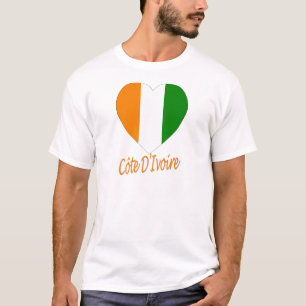 Cote D'Ivoire flaggahjärta Tröja