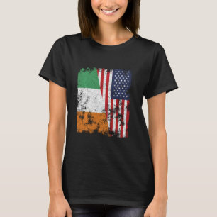 Cote Divoire USA flagga Distress - Halva Amerika T Shirt