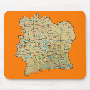 Cote d'Ivoirekarta Mousepad Musmatta