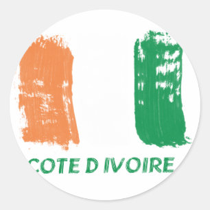 Cote d'Ivore flaggadesign Runt Klistermärke