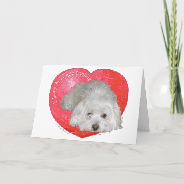 Coton de Tulear Alla hjärtans dag Helgkort (Framsida)