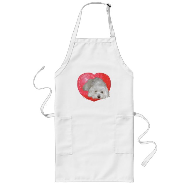 Coton de Tulear Alla hjärtans dag Långt Förkläde (Framsidan)