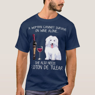 Coton de Tulear and wine Funny dog T Shirt