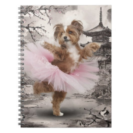 Coton de Tuléar Ballerina in Chinese Temple Ink Anteckningsbok