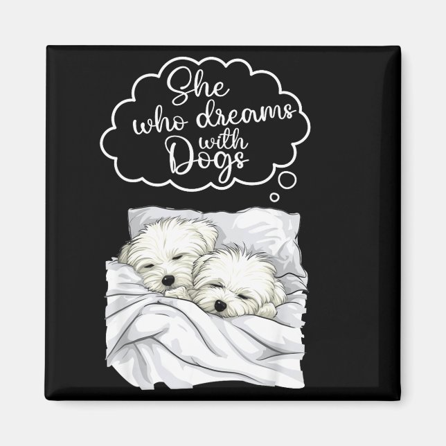 Coton De Tulear Dog Nightgown Pajama  Magnet (Framsidan)