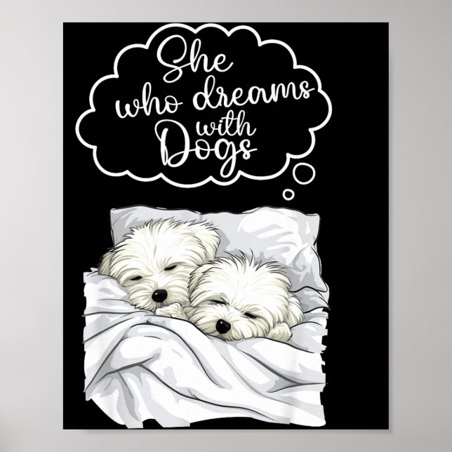 Coton De Tulear Dog Nightgown Pajama  Poster (Framsidan)
