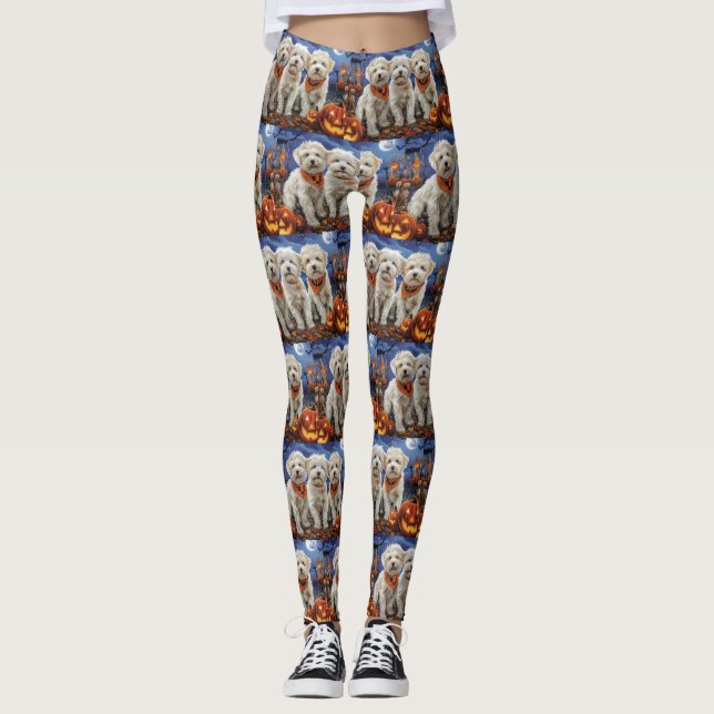 Coton De Tulear Halloween Spooky Leggings (Framsida)