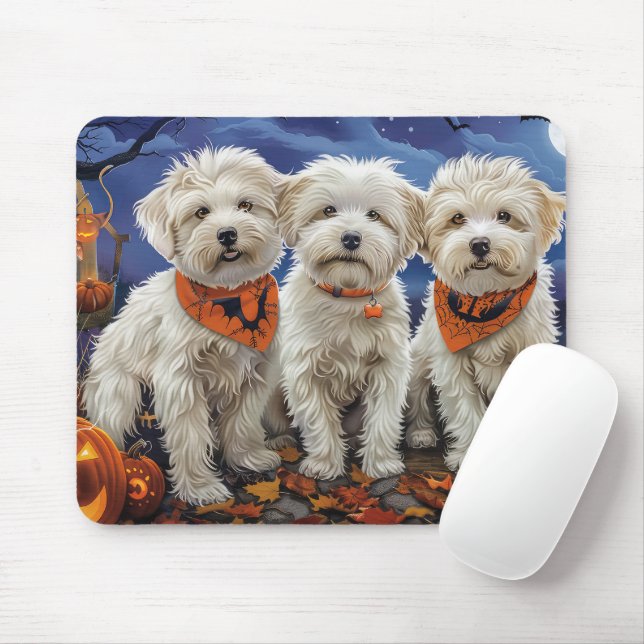Coton De Tulear Halloween Spooky Musmatta (Med mus)
