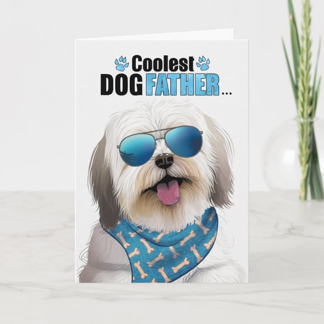 Coton de Tulear Hund Coolest Pappa Fars dag Helgkort (Framsida)