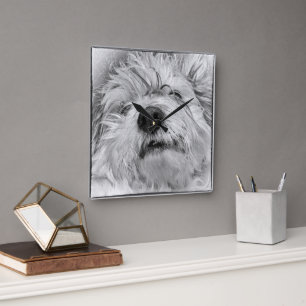 Coton de Tulear hund Fyrkantig Klocka