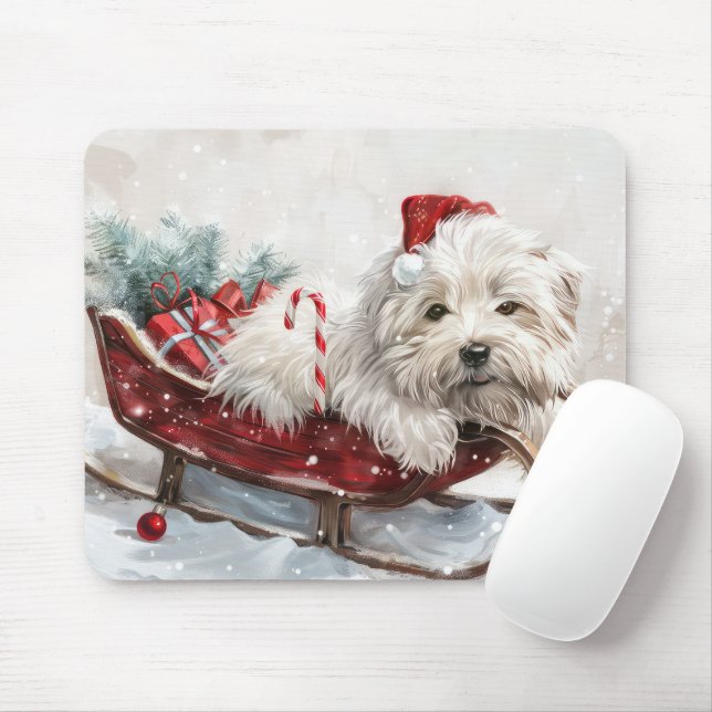 Coton De Tulear Hund Jul Festlig Musmatta (Med mus)