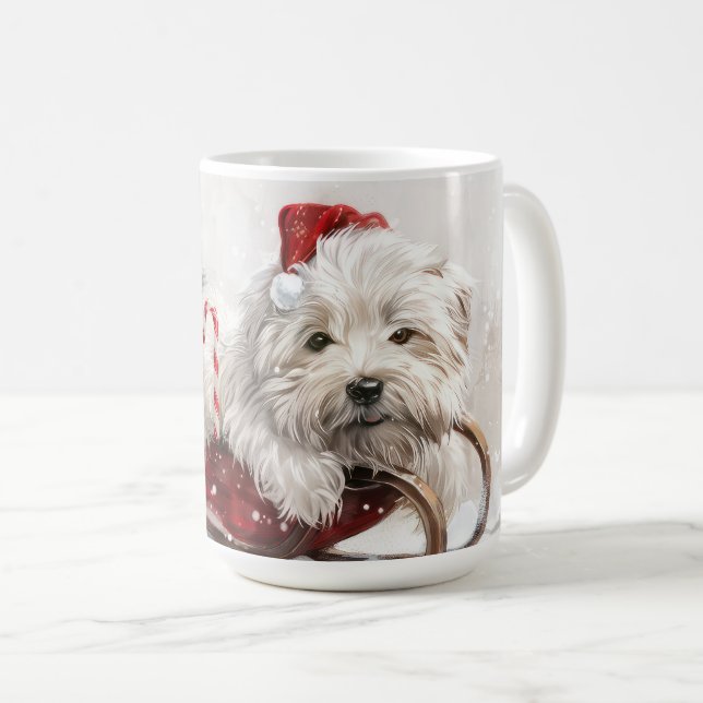 Coton De Tulear Hund julafton Kaffemugg (Framsida höger)