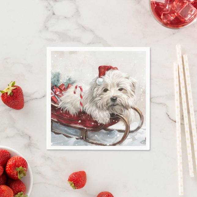Coton De Tulear Hund Julfirande Pappersservett (Insitu)