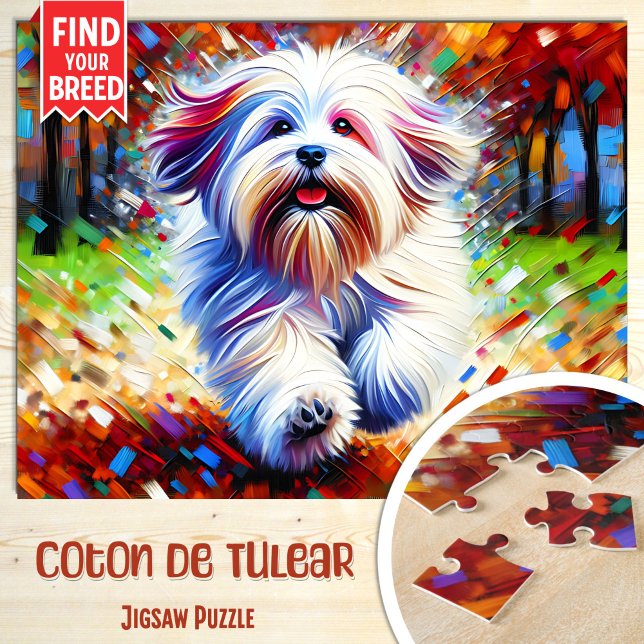 Coton De Tulear Hund Porträtt Acrylic Art Print Hu Pussel (Skapare uppladdad)