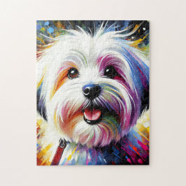 Coton De Tulear Hund Porträtt Acrylic Art Print Hu Pussel