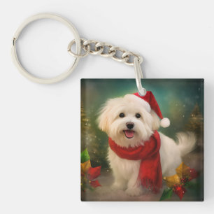Coton De Tulear Hund under julen i Snö