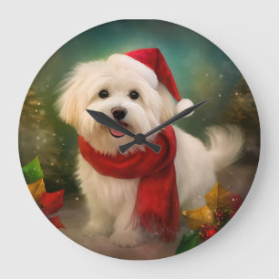 Coton De Tulear Hund under julen i Snö Stor Klocka