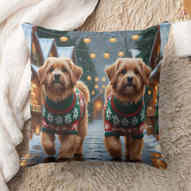 Coton De Tulear Hundar Jul Snö Högtid Kudde (Filt)