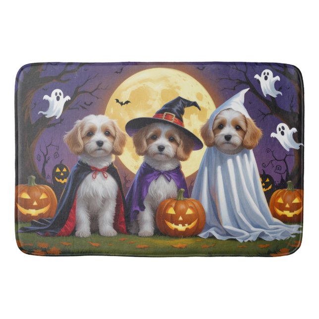 Coton De Tulear Hundar Pumpkin Halloween Funny Badrumsmatta (Framsidan)