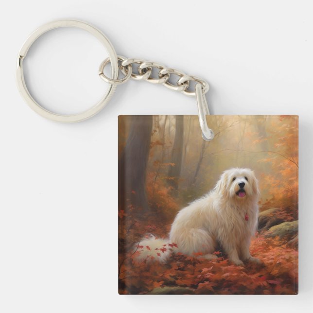 Coton De Tulear i höstlöv Fall Inspire (Framsidan)