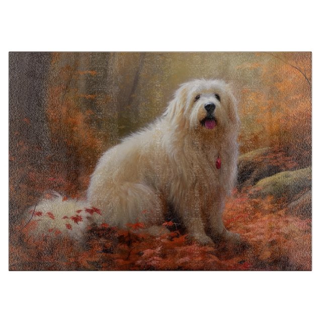 Coton De Tulear i höstlöv Fall Inspire (Framsidan)