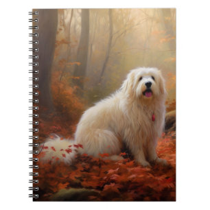 Coton De Tulear i höstlöv Fall Inspire Anteckningsbok