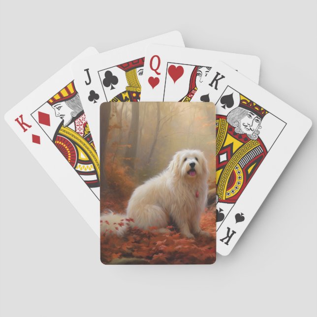 Coton De Tulear i höstlöv Fall Inspire Casinokort (Baksidan)