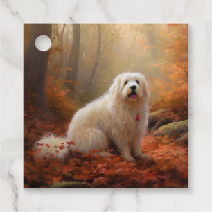 Coton De Tulear i höstlöv Fall Inspire Gåvor Etiketter