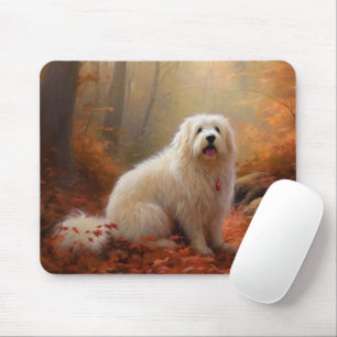 Coton De Tulear i höstlöv Fall Inspire Musmatta