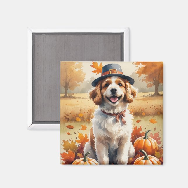 Coton De Tulear i höstlöv tackgivande konst Magnet (Front/Back)