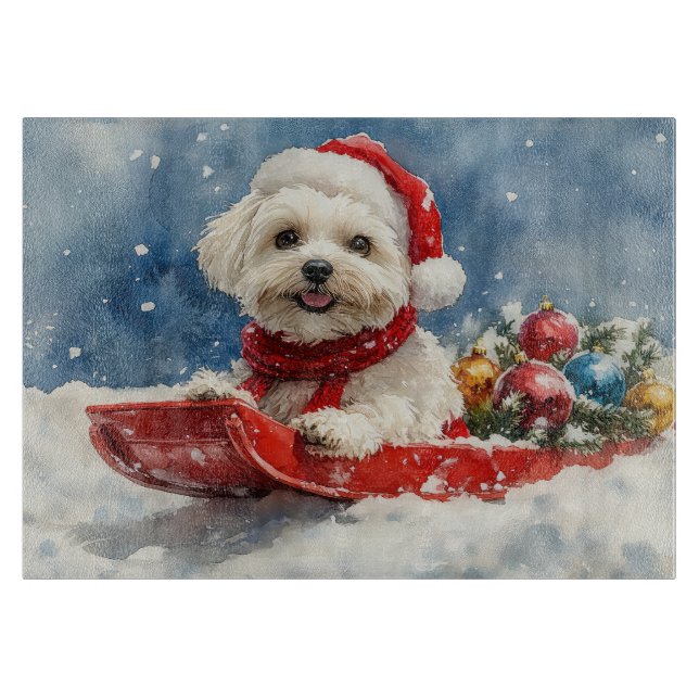 Coton De Tulear i släde Låt det snöa jul (Framsidan)