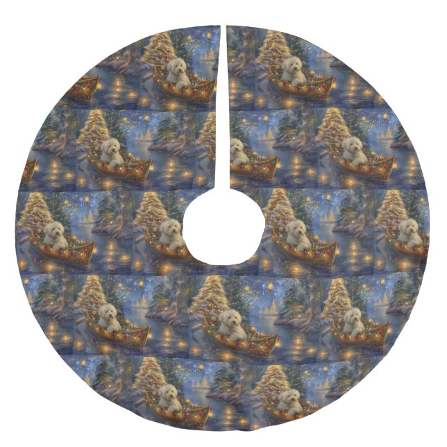 Coton De Tulear Jul Festive Voyage Julgransmatta Borstad Polyester (Framsidan)