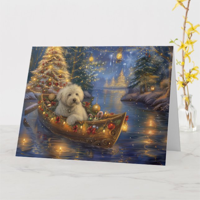 Coton De Tulear Jul Festive Voyage Kort (Gul blomma)